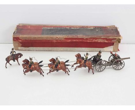 A rare late 19th Century BRITAINS Set 39 'The Royal Horse Artillery' (1896 1st version) , comprising of  6 horse team in coll