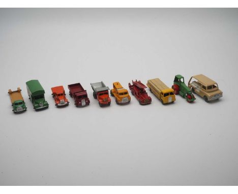 A group of early MOKO LESNEY MATCHBOX, to comprise of - 29a Bedford Milk Float, 1b Aveling Barford, 6a Quarry Truck, 15a Diam