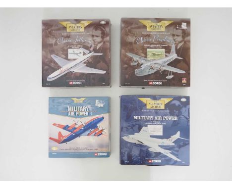 A group of CORGI Aviation Archive 1:144 diecast planes in original boxes - G (but two planes showing nicotine staining) in G 