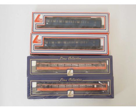 A LIMA OO gauge class 156 Super Sprinter 2-car DMU in Strathclyde livery together with a LIMA class 117 2 car set in BR blue 