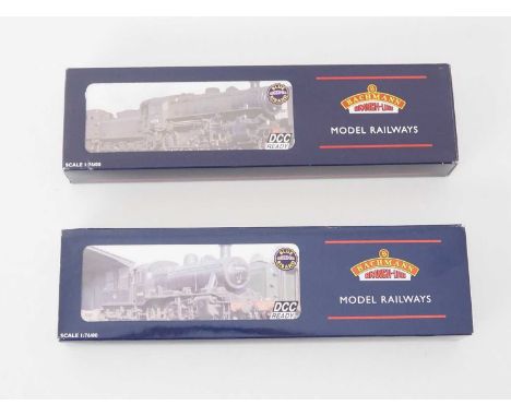 A pair of BACHMANN OO gauge Ivatt steam locomotives comprising a 32-826 Class 2MT and a 32-577 Class 4, both in BR black live