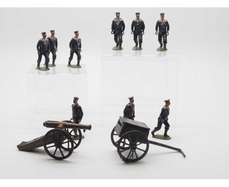 A  BRITAINS  Set 79 - Royal Navy Landing Party [1897 version] - comprising of a running petty officer with a drawn sword, 8 r
