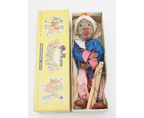 An original PELHAM PUPPET Snake Charmer - snake present but needs restringing (13 pieces of snake present plus head - all loo