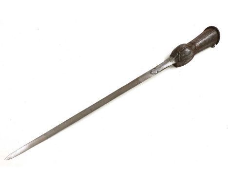 An Indian gauntlet sword (pata),17th/18th century, the gauntlet with partially pierced foliate decoration, the double-edged s