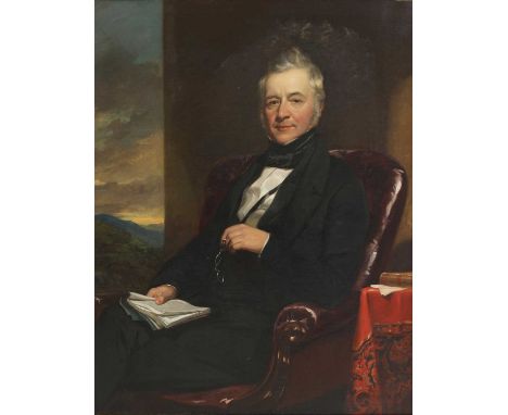 Sir Francis Grant RA (Scottish, 1803-1878)Portrait of John Samuel Wanley Sawbridge Erle-Drax, MP (1800-1887), three-quarter l