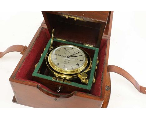 A marine chronometer, c.1820, the 4in silvered dial inscribed 'Barraud, Cornhill, London 126/995', with subsidiary seconds di