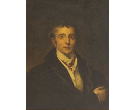 After Sir Thomas Lawrence Portrait of Arthur Wellesley, 1st Duke of Wellington, half lengthOil on canvas60 x 43cmCondition re