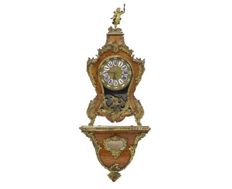 An ormolu mounted tulipwood(?) bracket clock/timepiece on bracket,19th century, the dial inscribed 'Payne 163 New Bond Street