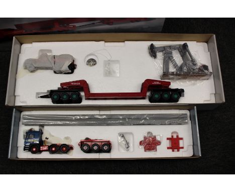 Three boxed 1:50 Corgi Heavy Haulage tractor and trailer models - Texas Pipeline Company, I.R. Dunkerley and Siddle C.Cook.
