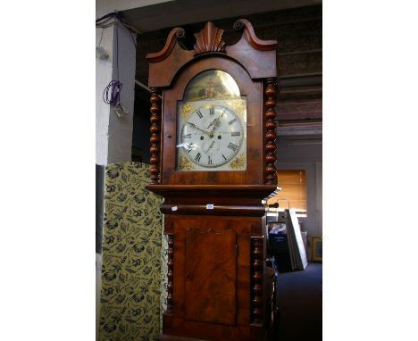 A 19th Century mahogany thirty hour mahogany longcase clock William Hexham 240cm high 