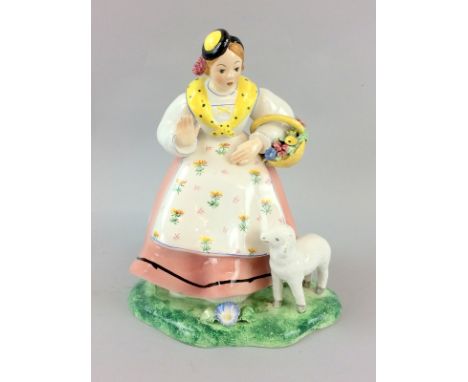 Lenci figurine possibly Bo Peep marks to the base 28cm tall