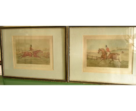 Pair of Fox Hunting prints 'Of the meet' and 'Well Away published London May 1 1816 by S and J Fuller 40x30cm