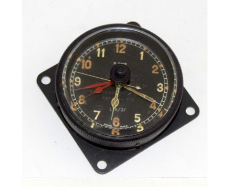 Military RAF collection WWII Smiths 8 day aircraft clock. MKII Bezel wound in excellent clean and working condition