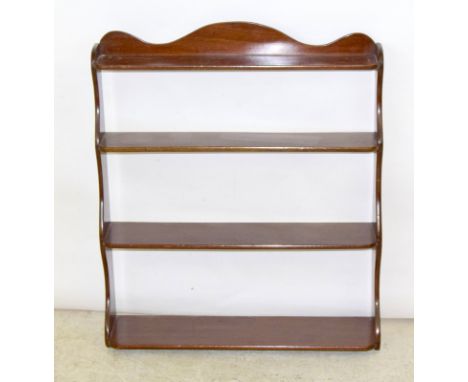 Mahogany Graduated Wall Hanging Shelf 80 x 70cm