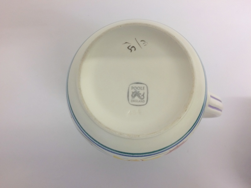 Poole Pottery large jug marks to the base 20cm tall 14 cm at waist