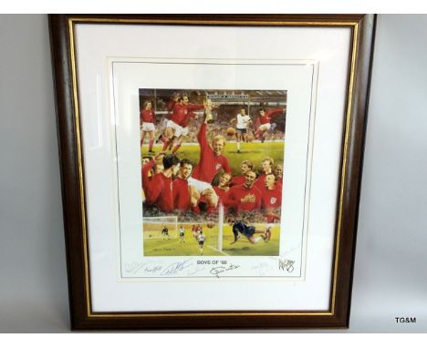 Signed Ltd Edition Print 1966 England World Cup Winning tean.