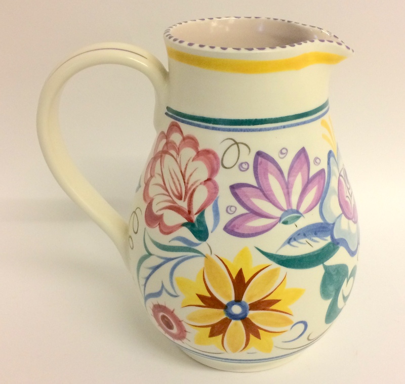 Poole Pottery large jug marks to the base 20cm tall 14 cm at waist
