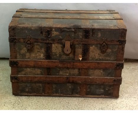 Domed topped travel trunk with fitted interior