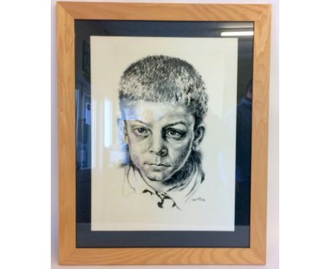 Portrait of a young man in pastel by Maxi Lane signed and dated