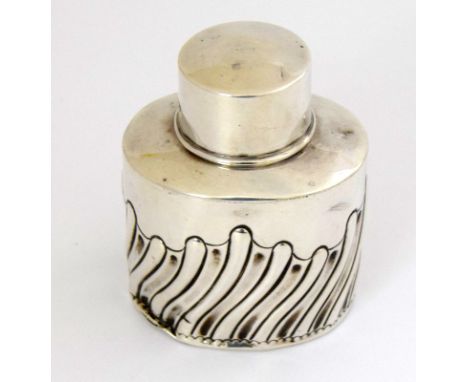 A silver hallmarked tea caddy. 9cm tall