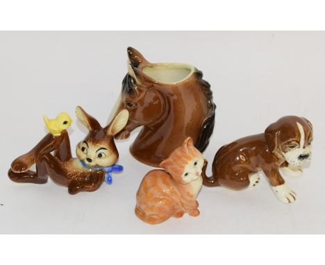 Beswick cat and three Goebel Animals