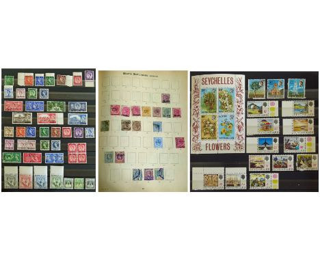 All world stamp collection in five albums or stockbooks. Main interest in early Commonwealth and middle East issues, also an 