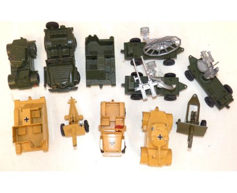 10 un-boxed lone star armoured cars (2) Bren gun carrier (2) Jeep, two-wheel gin (2) small mobile fighting unit (3) and Brita