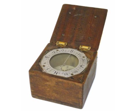 A cased compass from a Lancaster Bomber which was forced to land after being shot (story to bottom of case). Condition report