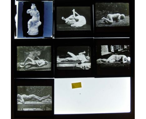 58 black/white lantern slides, "Watching and Waiting" "Solitude" "Hayfield", "Joe's Ship", Conway Bay, The Crown Prince, Egyp