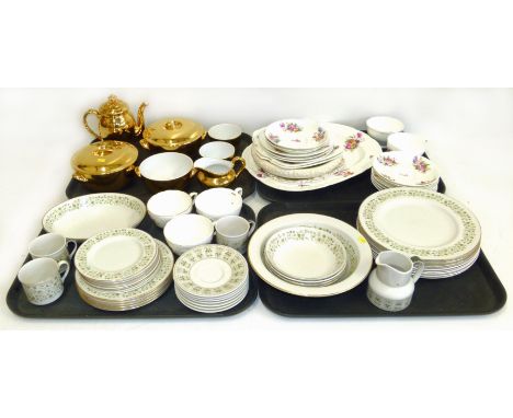 Quantity of Royal Doulton "Samarra" tea/dinner ware, Royal Worcester gold tureen etc. and a quantity of Comport floral tea/di