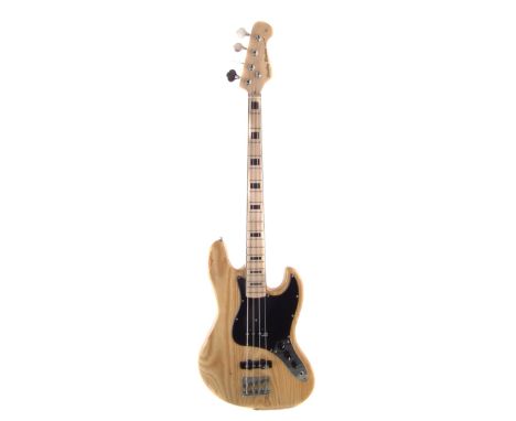 Harley Benton vintage series jazz bass, with ash body and maple neck and bound fretboard, fitted with Wilkinson pickups.