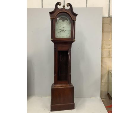 An early 19th century mahogany eight day longcase clock, marked Hallam, Nottingham, height 222cm