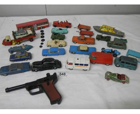 A quantity of Playworn Dinky, Matchbox, Lone Star, Budgie die cast toys.