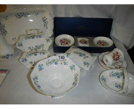 A Worcester three piece set and a quantity of Crown Staffordshire china.