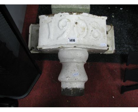 A Early XX Century Cast Iron Hopper, with date 1908.