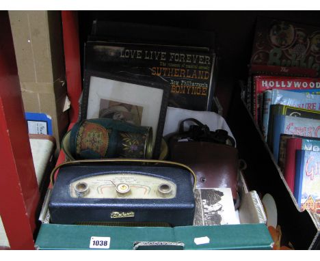 A Pair of Monnier of Paris 8x30 Binoculars, (K872), with military arrow scratched on (cased), a Roberts RT, transistor radio,