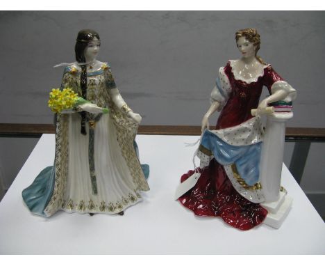 Royal Worcester Limited Edition Figurines - Queen Anne and The Daughter of Erin. (2)