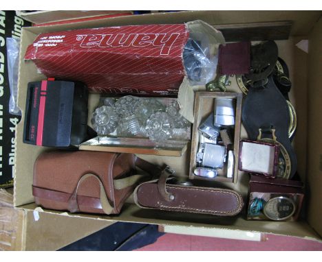 Zenith, Penguin, Polo and Other Lighters, Prince Bismark vesta case for Bryant & May; Polaroid and other cameras, stand, glas