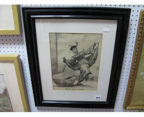 Brookes Soap Monkey Brand Advertising Print 'Good for China', 29.5 x 21.5cm. 