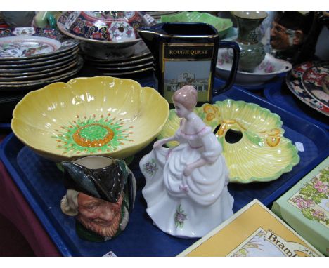 Carlton Ware 'Buttercup' Bowl, Crown Ducal sectional dish, Martell 1996 Grand National jug, figurine and Royal Doulton Robin 