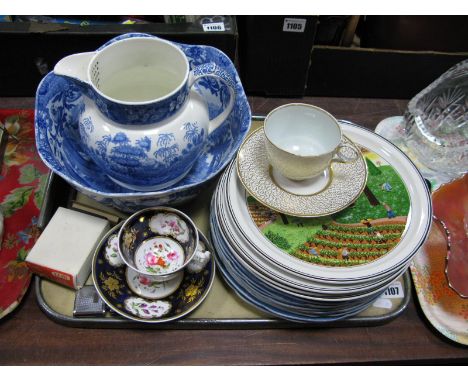 Copeland Spode Blue and White Bowl, Italian pattern, Copeland jug, blue and white plates, Ronson Varaflame lighter, XIX Centu