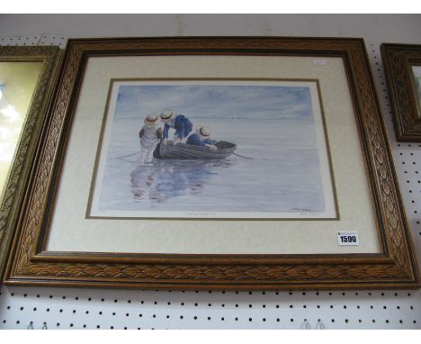 Frank Ruddock, 'Pushing the Boat Out', limited edition colour print of 400, signed, 25 x 35cm; 'Young Admirals' print of 600 
