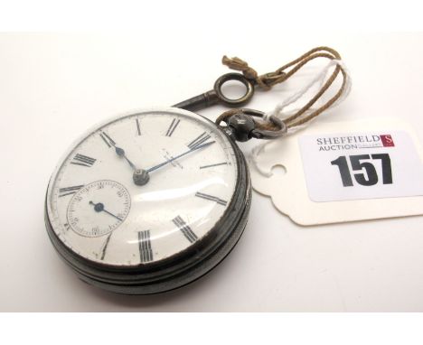 J. W. Benson London; A Hallmarked Silver Cased Openface Pocketwatch, the signed white dial with black Roman numerals and seco