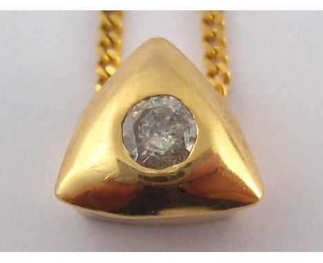 A 9 carat gold diamond solitaire pendant, diamond approx 3.6mm diameter, estimated to weigh approx 0.17 carat, gross weight 3