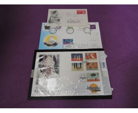 Three signed First Day covers, Centenary Of The Nobel Prize, signed Archbishop Desmond Tutu, Christmas 1996, First Day cover 