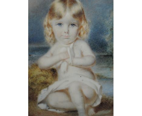 An oil painting attributed to E Taylor portrait of child James Digby Legard, painted at Lenton Hall Nottingham, attributed an