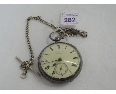 An Edwardian silver key wound pocket watch by T G Greaves of Ulverston having a Roman numeral dial with subsidiary seconds in