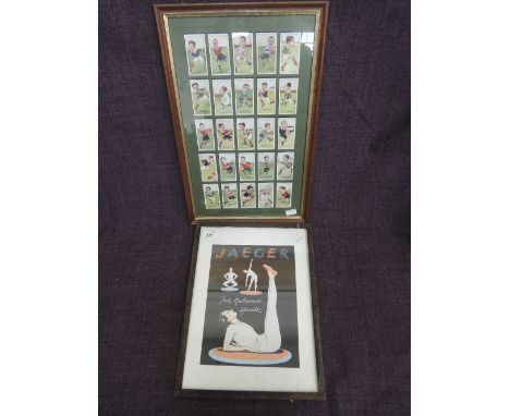 A vintage advertising print, Jaeger, For National Health portraying men in thermal underwear, labelled to rear and a framed p