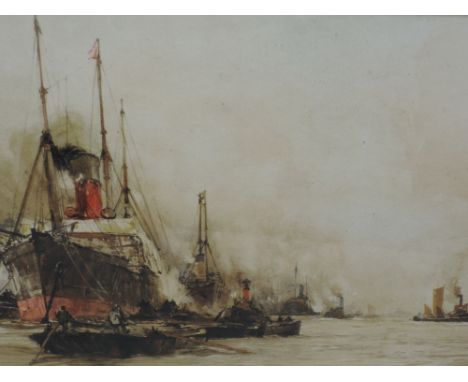 A print after Thomas Bush Hardy, Sailing ships, Wind against Tide, 12in x 24in and a print after Charles Dixon, The Lower Poo