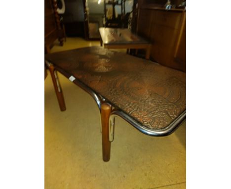 Scandinavian Tile topped mid century coffee table with chrome finish . 